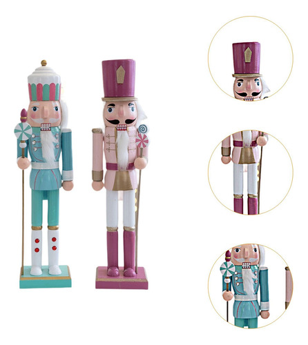 2 Piezas De Adornos De Cascanueces Figuras De Cascanueces
