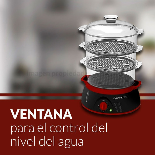 Imagen 8 de 9 de Vaporera Eléctrica Ultracomb 3 Bandejas 900w 8.5lts Vp4603