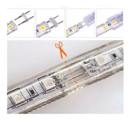 Imagem 6 de 6 de Mangueira Led 5050 Chata 10m 220v Branco Frio