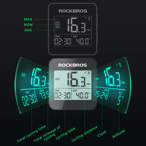 Computadora De Bicicleta Gps Con Soporte Y Pantalla Grande
