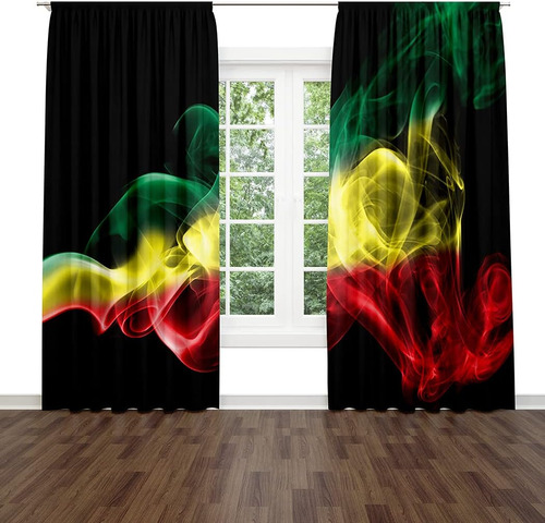 Cannabis Cortinas Para Ventana Rasta Etiopía Bandera De Humo