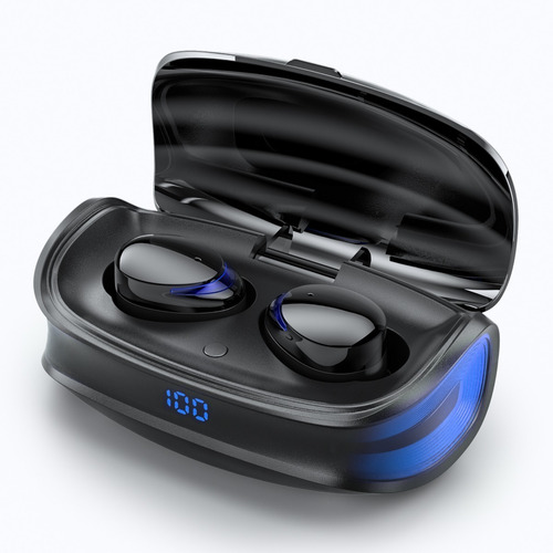 Auriculares In-ear Inalámbricos Gamer Devia Joy A9 Series Color Negro Luz Azul