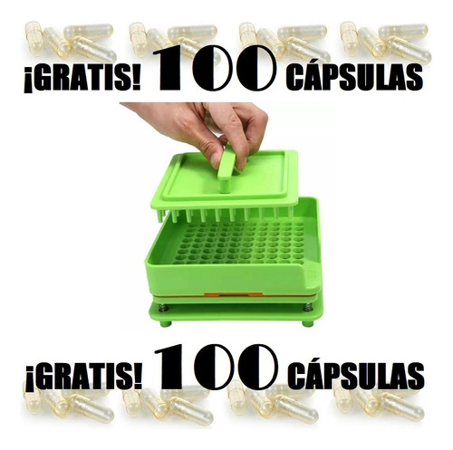 Encapsuladora Manual #0 Semiautomática 100 Cáps, Verde Agua
