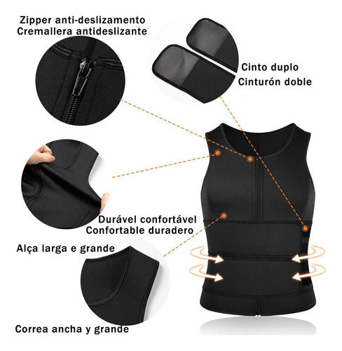 Chaleco De Neopreno Tipo Sauna Para Sudar Para Hombre