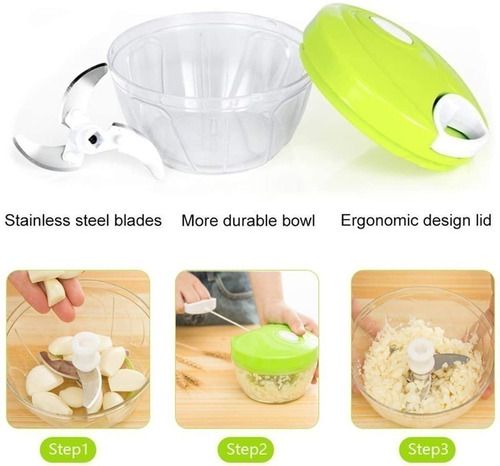 Imagen 4 de 7 de Picadora De Verduras Mini Chopper Cortador Vegetales