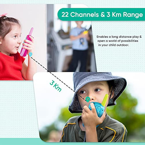 Walkie Talkies Para Niños 3 Pzas Gran Alcance Con Linterna