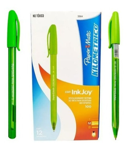 Boligrafo Paper Mate Kilometrico Inkjoy Lima 12 Piezas