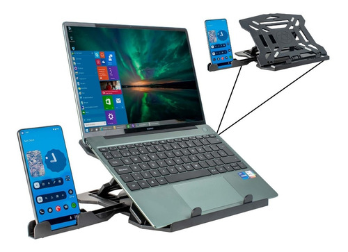 Imagen 1 de 8 de Base Soporte Para Laptop Portátil Giratorio 360° - Bellair