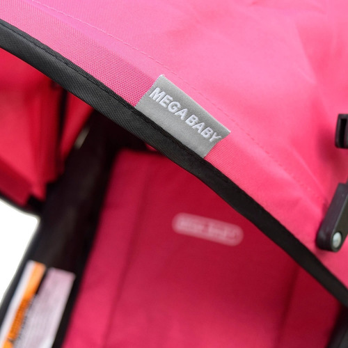 Cochecito paragüitas Mega Baby Jupiter rosa con chasis color negro