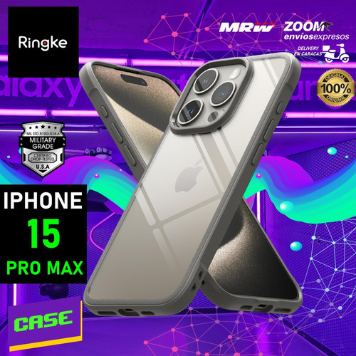 Forro Original Ringke Fusion Para iPhone 15 Pro Max Gris