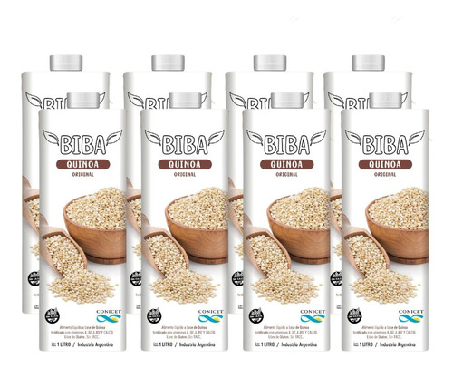 Biba Quinoa y Almendras leche vegetal 100% natural pack 8 unidades