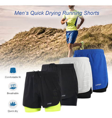 Lixada - Pantalones Cortos Para Correr 2 En 1 (secado Rápido