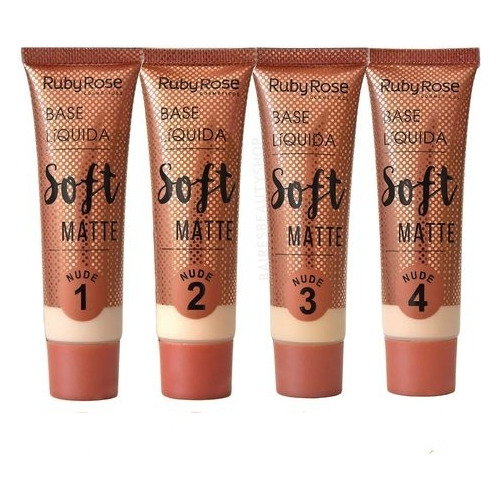 Base Líquida Soft Matte Gama Nude Tonos Ruby Rose Original