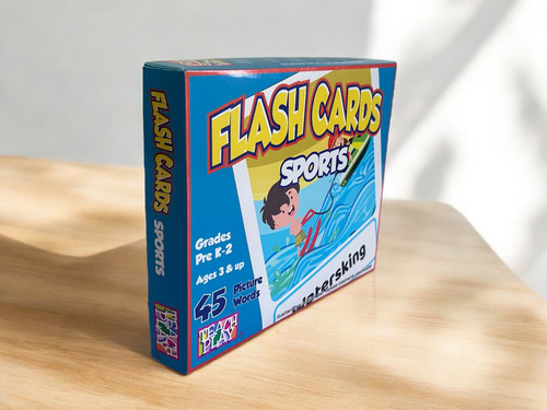 Tarjetas De Aprendizaje De Vocabulario De Deportes En Inglés 45 Pzas | Tamaño: 18x22 Cm | Tarjetas Educativas En Inglés Teach Play| Flash Cards Sports
