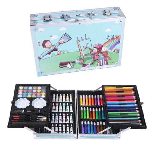 Set Creativo, Kit Dibujo Arte, Maleta Metalica X 145pcs