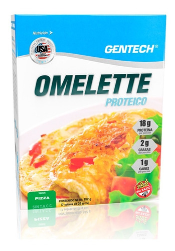Omelette Gentech 7 Sobres De 26 Gr Sin Tacc 18grs Proteina