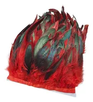 Comprar 1m De Plumas Gallo Tira Cinta Ropa Artesanías Rojo Disfraces