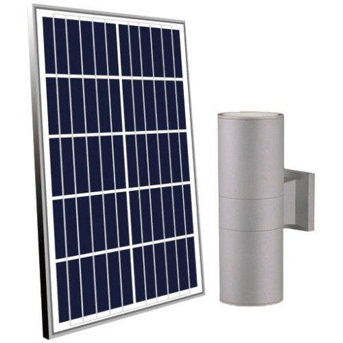 Lampara Solar Luz Bidireccional Aplique De Pared Exterior