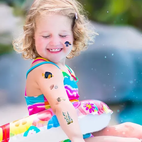 Tatuajes Temporales De Peces Oceánicos Tropicales, 10 Hojas