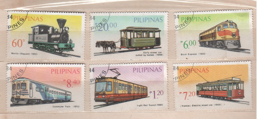 Estampillas De Filipinas - Serie De Trenes - Año 1984