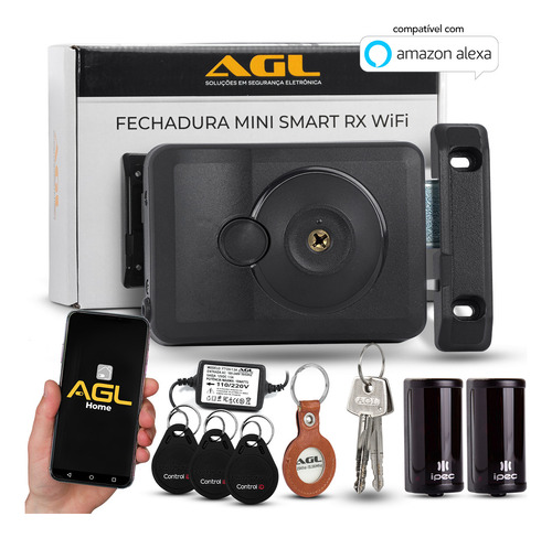 Fechadura Wifi Alexa Agl Mini Smart Rx Sensor Chaveiro Aprox