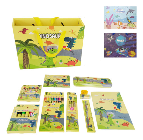 Set Librería Infantil Cartuchera Escolar Dibujo Arte Niños