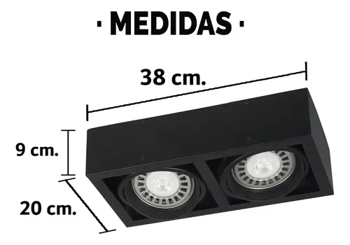 comprar Aplique Plafon Box 2 Luces Cardanico Lampara Ar111 Led Gu10