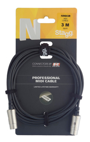 Cable Stagg Nmd3r Midi - Midi De 3 Metros