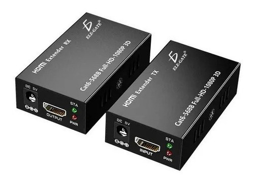 O kit extensor envia sinal HDMI por UTP Cat 6 1080p 60m Cctv
