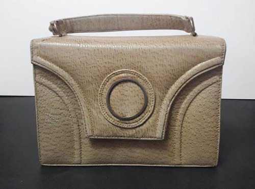 Cartera De Cuero Vintage Década Del 70 