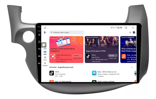 Central Multimidia Fit 09/14 9p Android 13 Carplay 2gb 64gb