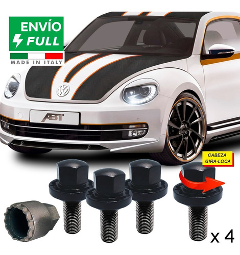 Kit 4 Tuercas Seguridad 14 X 1.5  New Vw Beetle 2 Llaves - F