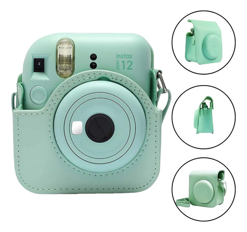 Bolsa Case Para Instax Mini 11 Groovy Verde Claro Com Alça