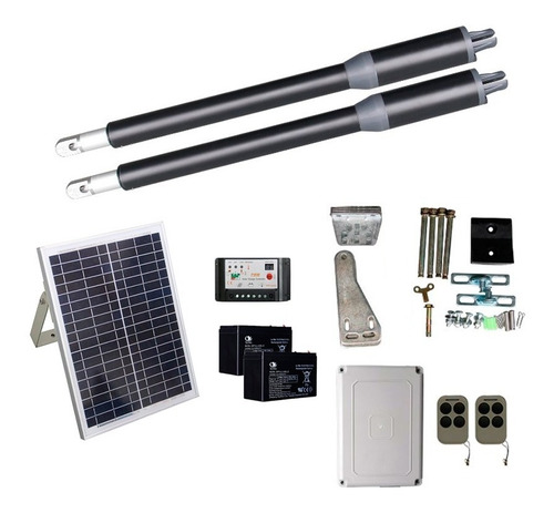 Kit Motor Pivotante Doble Hoja Hasta 2 Mts Y Panel Solar