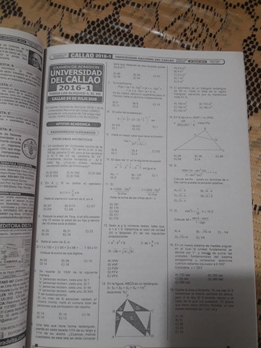 Imagen 6 de 10 de Libro De Examenes Universidad Del Callao Bloque 1