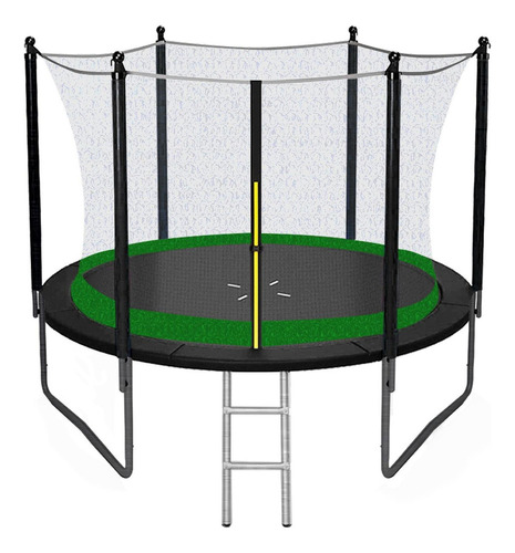 Trampolín Level Kids 8 Ft Recto Verde Con Diámetro De 2.41