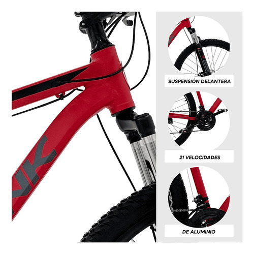 Bicicleta De Montaña Monk Rask Rodada 29 Color Rojo Tamaño del cuadro 50 cm