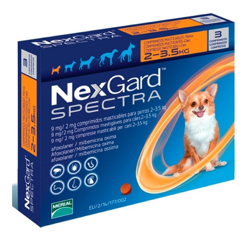 Nexgard Spectra Antiparasitario Interno/externo 2 A 3,5 Kgs