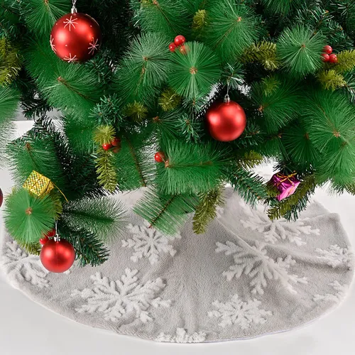 Faldón De Árbol De Navidad Con Estampado De Copos De Nieve D