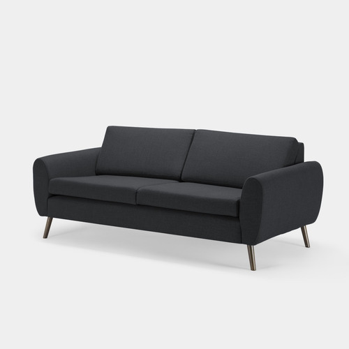 Sofa Anderson M&a 3 Puestos En Tela Color Gris Oscuro