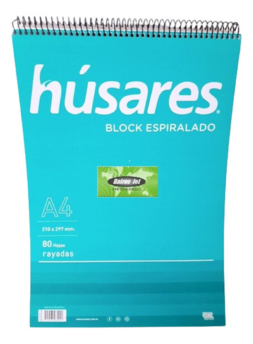 24 Blocks Espiralado A4 Husares 6400 A4 Rayado 80 Hojas