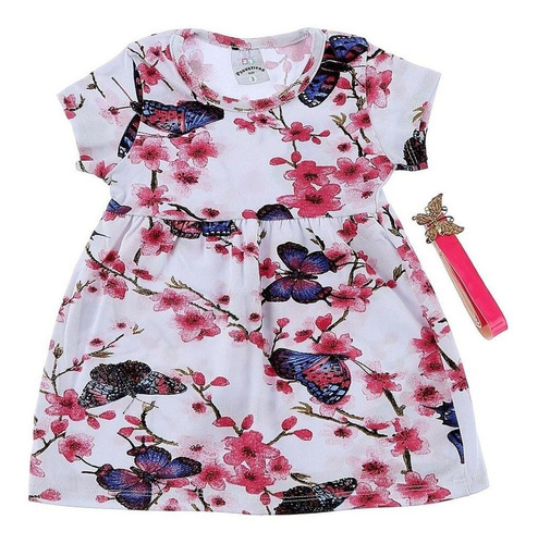Imagem 9 de 9 de Vestido Infantil Feminino Manga Curta Confortavel Cotton