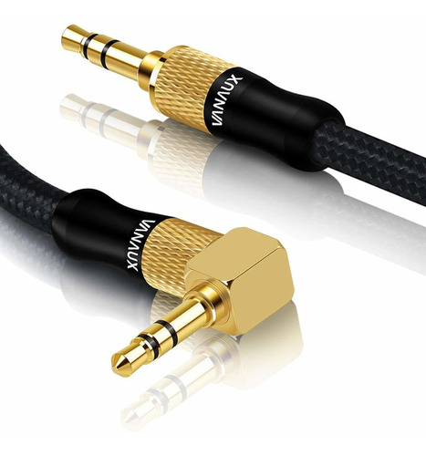 Cable Audio Aux 3,5mm Macho A Macho Recto | Negro / 1,5m