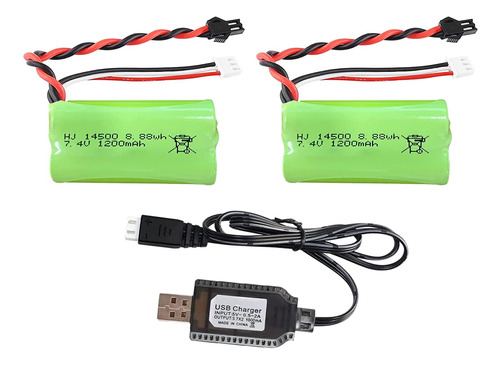 Gel Blaster Battery 2 Pack Include Upgraded 7.4v Li-ion Batt