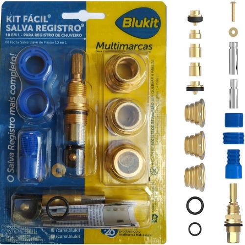 Reparo Chuveiro Kit Fácil Salva Registro 10 Em 1 Blukit