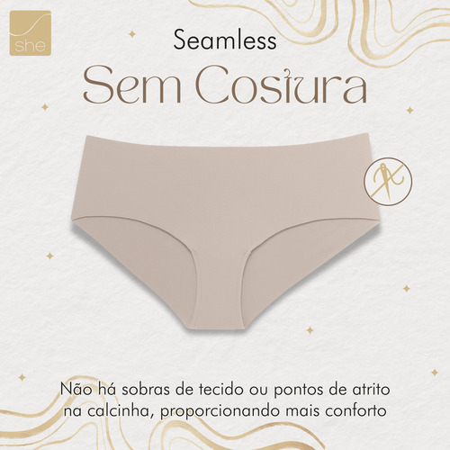 Kit 2 Calcinhas Corte Fio She Não Marca Microfibra Poliamida