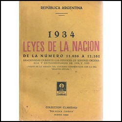 Libro Leyes De La Nación 1934