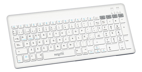 Teclado Multimedia Bt Con Bateria Recargable Color Blanco