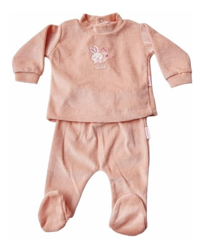 Imagen 1 de 2 de Conjunto Bebe Mini Plush Liso Pant. Y Buzo Bord.coneja