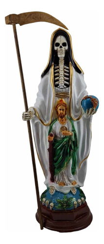 Santa Muerte Con San Judas Tadeo Estatua Sagrada 59 Cm Resin